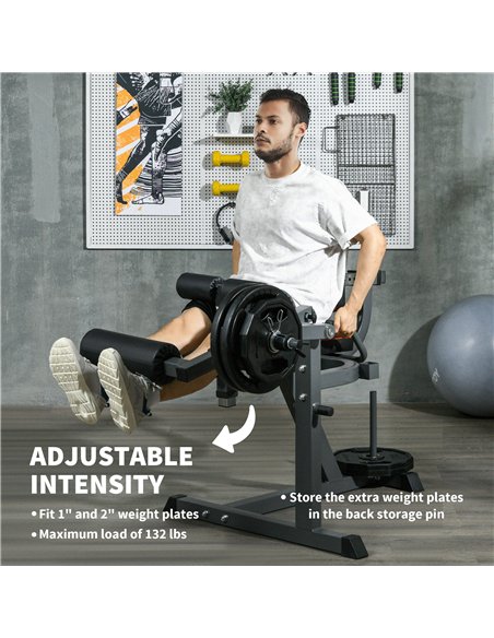 SPORTNOW Seated Leg Extension Machine, Adjustable Leg Raise Machine and Curl Machine with Plate Loaded for Hip, Thigh, Lower Bod - pic 160137 | FastDaddyshop