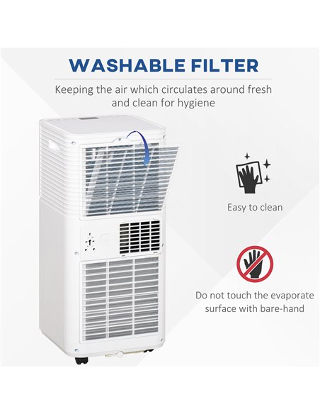 Homcom Mobile Air Conditioner with Fan, Remote, Timer, LED, Auto Shut-Down 1122W, White - pic 16014 | FastDaddyshop