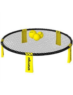 SPORTNOW Spike Ball Set, Mini Beach Games Set with Net, 3 Balls and Ball Pump, Portable with Carrying Bag for Outdoor Team Sport