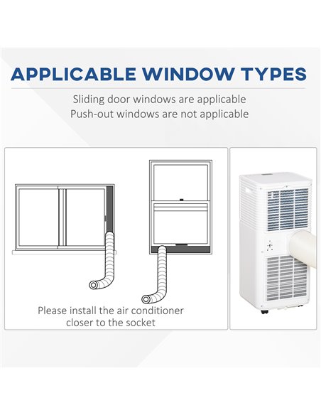 Homcom Mobile Air Conditioner with Fan, Remote, Timer, LED, Auto Shut-Down 1122W, White - pic 16015 | FastDaddyshop
