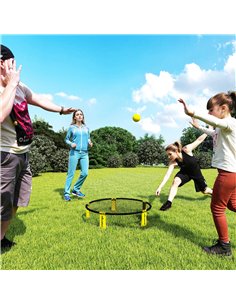 SPORTNOW Spike Ball Set, Mini Beach Games Set with Net, 3 Balls and Ball Pump, Portable with Carrying Bag for Outdoor Team Sport 2