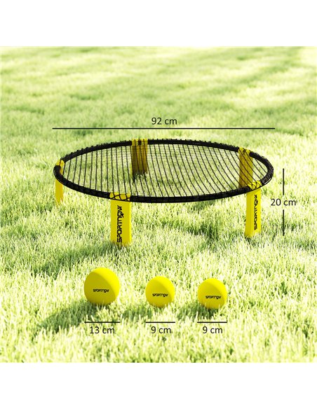 SPORTNOW Spike Ball Set, Mini Beach Games Set with Net, 3 Balls and Ball Pump, Portable with Carrying Bag for Outdoor Team Sport - pic 160151 | FastDaddyshop