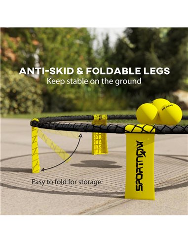 SPORTNOW Spike Ball Set, Mini Beach Games Set with Net, 3 Balls and Ball Pump, Portable with Carrying Bag for Outdoor Team Sport