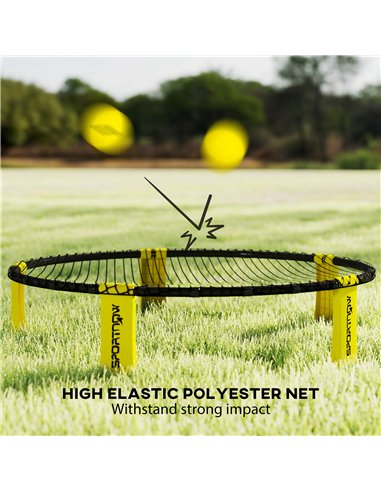 SPORTNOW Spike Ball Set, Mini Beach Games Set with Net, 3 Balls and Ball Pump, Portable with Carrying Bag for Outdoor Team Sport