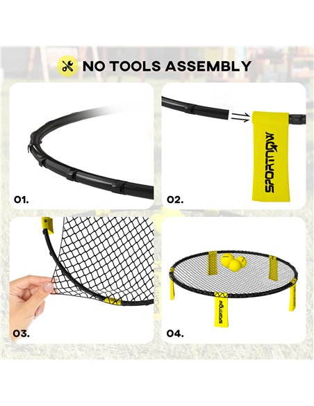 SPORTNOW Spike Ball Set, Mini Beach Games Set with Net, 3 Balls and Ball Pump, Portable with Carrying Bag for Outdoor Team Sport - pic 160154 | FastDaddyshop