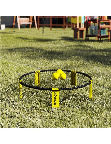 SPORTNOW Spike Ball Set, Mini Beach Games Set with Net, 3 Balls and Ball Pump, Portable with Carrying Bag for Outdoor Team Sport