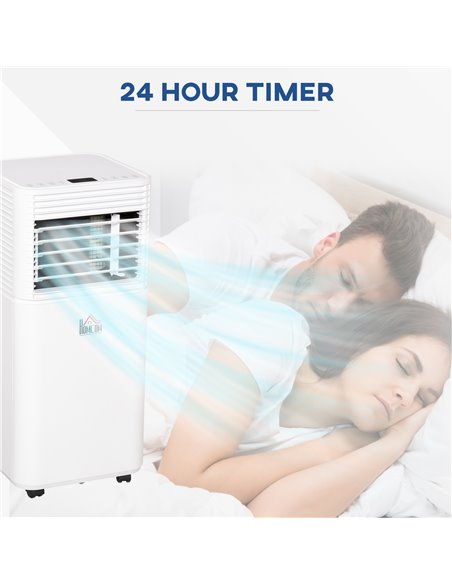 Homcom Mobile Air Conditioner with Fan, Remote, Timer, LED, Auto Shut-Down 1122W, White - pic 16016 | FastDaddyshop