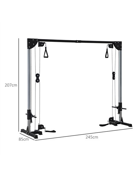 SPORTNOW Multi Home Gyms with Cable Pulley System, Cable Crossover Machine with 4 Handles for Full Body Strength Training, Power - pic 160160 | FastDaddyshop