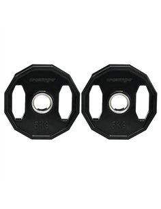 SPORTNOW Olympic Weight Plates Set, Metal and Rubber Bumper Plates Weights Discs with 2"/5cm Holes, for Home Gym Weight Lifting 