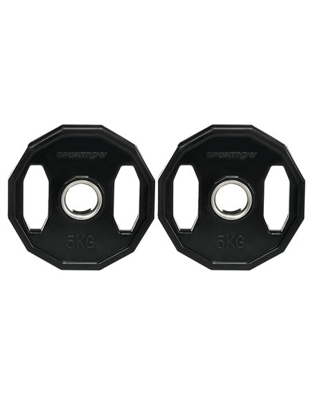 SPORTNOW Olympic Weight Plates Set, Metal and Rubber Bumper Plates Weights Discs with 2"/5cm Holes, for Home Gym Weight Lifting  - pic 160167 | FastDaddyshop