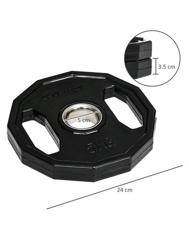 SPORTNOW Olympic Weight Plates Set, Metal and Rubber Bumper Plates Weights Discs with 2"/5cm Holes, for Home Gym Weight Lifting 
