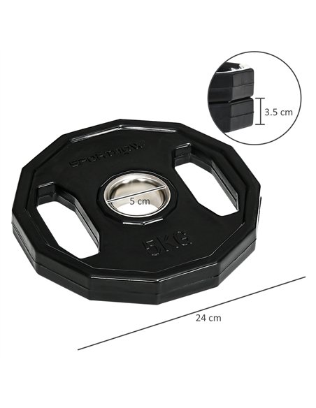 SPORTNOW Olympic Weight Plates Set, Metal and Rubber Bumper Plates Weights Discs with 2"/5cm Holes, for Home Gym Weight Lifting  - pic 160169 | FastDaddyshop