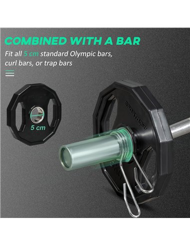 SPORTNOW Olympic Weight Plates Set, Metal and Rubber Bumper Plates Weights Discs with 2"/5cm Holes, for Home Gym Weight Lifting 