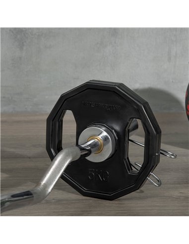 SPORTNOW Olympic Weight Plates Set, Metal and Rubber Bumper Plates Weights Discs with 2"/5cm Holes, for Home Gym Weight Lifting 