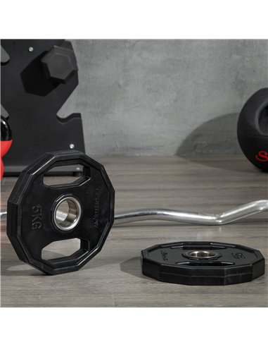 SPORTNOW Olympic Weight Plates Set, Metal and Rubber Bumper Plates Weights Discs with 2"/5cm Holes, for Home Gym Weight Lifting 