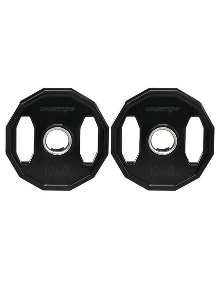 SPORTNOW Olympic Weight Plates Set, Metal and Rubber Bumper Plates Weights Discs with 2"/5cm Holes, for Home Gym Weight Lifting  - pic 160176 | FastDaddyshop