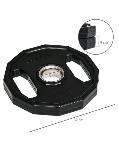 SPORTNOW Olympic Weight Plates Set, Metal and Rubber Bumper Plates Weights Discs with 2"/5cm Holes, for Home Gym Weight Lifting 