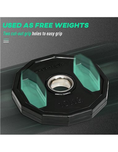 SPORTNOW Olympic Weight Plates Set, Metal and Rubber Bumper Plates Weights Discs with 2"/5cm Holes, for Home Gym Weight Lifting 
