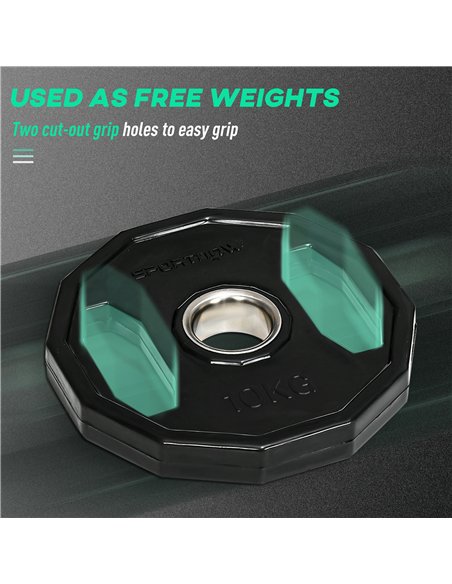 SPORTNOW Olympic Weight Plates Set, Metal and Rubber Bumper Plates Weights Discs with 2"/5cm Holes, for Home Gym Weight Lifting  - pic 160179 | FastDaddyshop