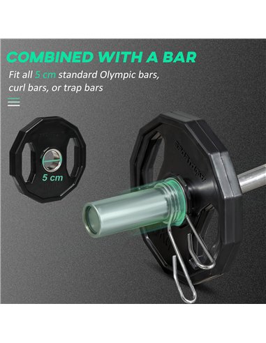 SPORTNOW Olympic Weight Plates Set, Metal and Rubber Bumper Plates Weights Discs with 2"/5cm Holes, for Home Gym Weight Lifting 