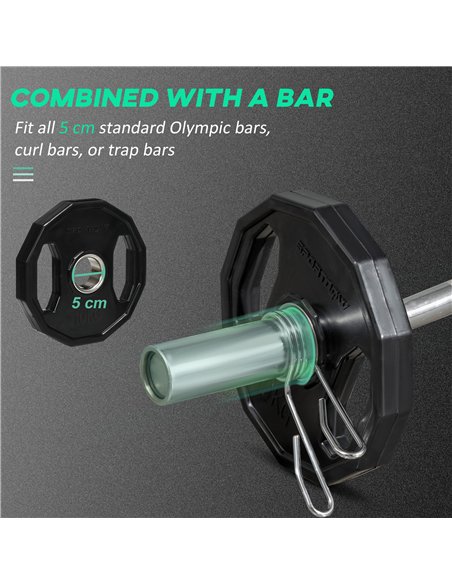 SPORTNOW Olympic Weight Plates Set, Metal and Rubber Bumper Plates Weights Discs with 2"/5cm Holes, for Home Gym Weight Lifting  - pic 160180 | FastDaddyshop