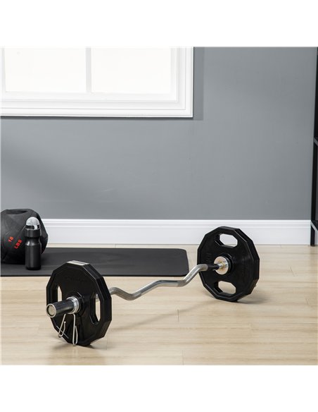 SPORTNOW Olympic Weight Plates Set, Metal and Rubber Bumper Plates Weights Discs with 2"/5cm Holes, for Home Gym Weight Lifting  - pic 160183 | FastDaddyshop