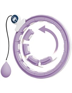 SPORTNOW Smart Weighted Hula Hoop, Massage Hula Ring w/ 16 Detachable Knots, 360° Auto-Rotating Ball, Digital Counter, Purple