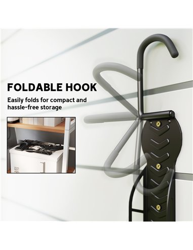 SPORTNOW 8 Pack Bike Rack, Wall Mounted Bicycle Hanger Hook, Foldable Garage Bike Wall Rack, Bicycle Storage Holder for Indoor O