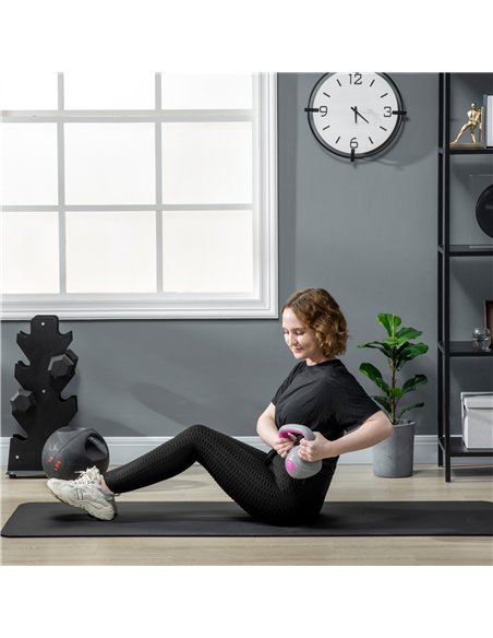 SPORTNOW Kettlebell, 2kg Kettle Bells with Handle for Home Gym Weight Lifting and Strength Training, Pink and Grey - pic 160209 | FastDaddyshop