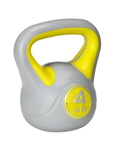 SPORTNOW Kettlebell, 4kg Kettle Bells with Handle for Home Gym Weight Lifting and Strength Training, Yellow and Grey