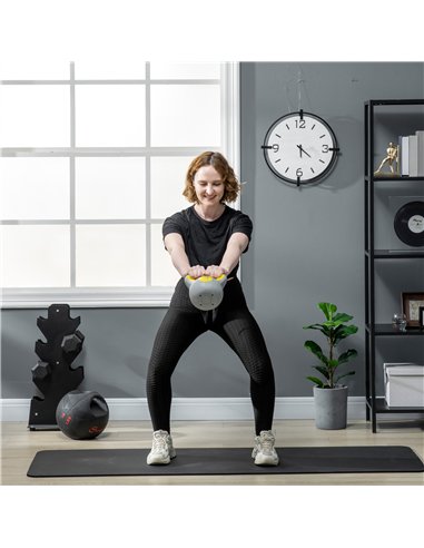 SPORTNOW Kettlebell, 4kg Kettle Bells with Handle for Home Gym Weight Lifting and Strength Training, Yellow and Grey