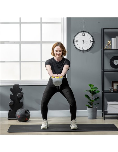 SPORTNOW Kettlebell, 4kg Kettle Bells with Handle for Home Gym Weight Lifting and Strength Training, Yellow and Grey - pic 160213 | FastDaddyshop