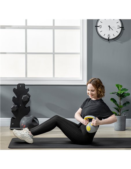 SPORTNOW Kettlebell, 4kg Kettle Bells with Handle for Home Gym Weight Lifting and Strength Training, Yellow and Grey - pic 160218 | FastDaddyshop