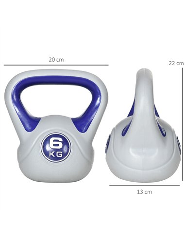 SPORTNOW Kettlebell, 6kg Kettle Bells with Handle for Home Gym Weight Lifting and Strength Training, Purple and Grey
