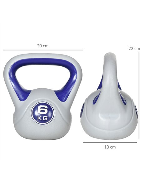 SPORTNOW Kettlebell, 6kg Kettle Bells with Handle for Home Gym Weight Lifting and Strength Training, Purple and Grey - pic 160223 | FastDaddyshop