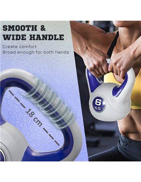 SPORTNOW Kettlebell, 6kg Kettle Bells with Handle for Home Gym Weight Lifting and Strength Training, Purple and Grey - pic 160224 | FastDaddyshop
