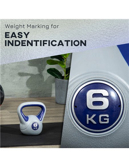 SPORTNOW Kettlebell, 6kg Kettle Bells with Handle for Home Gym Weight Lifting and Strength Training, Purple and Grey - pic 160225 | FastDaddyshop