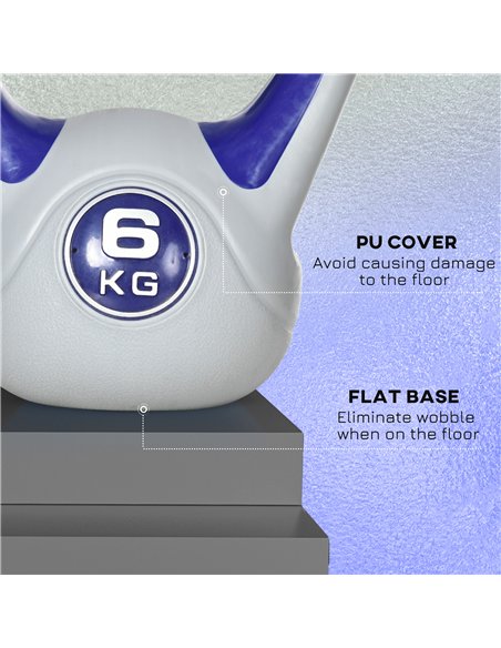 SPORTNOW Kettlebell, 6kg Kettle Bells with Handle for Home Gym Weight Lifting and Strength Training, Purple and Grey - pic 160226 | FastDaddyshop