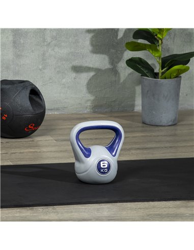 SPORTNOW Kettlebell, 6kg Kettle Bells with Handle for Home Gym Weight Lifting and Strength Training, Purple and Grey