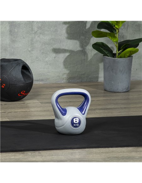 SPORTNOW Kettlebell, 6kg Kettle Bells with Handle for Home Gym Weight Lifting and Strength Training, Purple and Grey - pic 160227 | FastDaddyshop