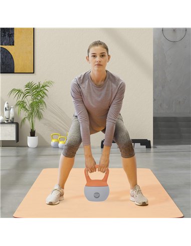 SPORTNOW 12KG Soft Kettlebell, Kettlebell with Non-Slip Handle for Home Gym, Weight Lifting, Strength Training, Orange/Grey