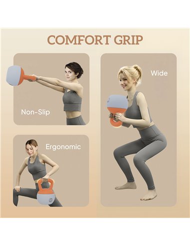 SPORTNOW 12KG Soft Kettlebell, Kettlebell with Non-Slip Handle for Home Gym, Weight Lifting, Strength Training, Orange/Grey
