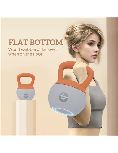SPORTNOW 12KG Soft Kettlebell, Kettlebell with Non-Slip Handle for Home Gym, Weight Lifting, Strength Training, Orange/Grey