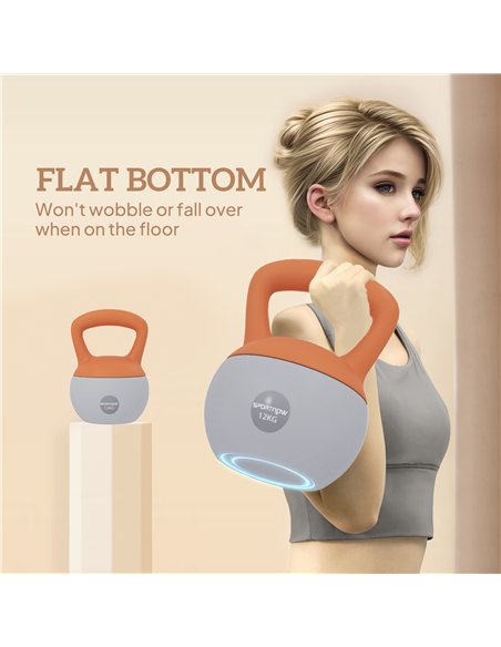 SPORTNOW 12KG Soft Kettlebell, Kettlebell with Non-Slip Handle for Home Gym, Weight Lifting, Strength Training, Orange/Grey - pic 160235 | FastDaddyshop