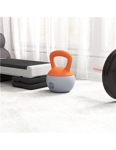 SPORTNOW 12KG Soft Kettlebell, Kettlebell with Non-Slip Handle for Home Gym, Weight Lifting, Strength Training, Orange/Grey