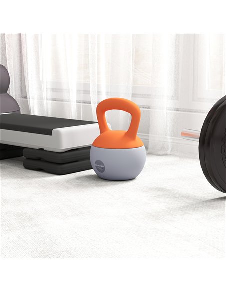 SPORTNOW 12KG Soft Kettlebell, Kettlebell with Non-Slip Handle for Home Gym, Weight Lifting, Strength Training, Orange/Grey - pic 160237 | FastDaddyshop