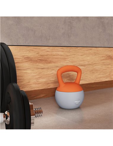 SPORTNOW 12KG Soft Kettlebell, Kettlebell with Non-Slip Handle for Home Gym, Weight Lifting, Strength Training, Orange/Grey