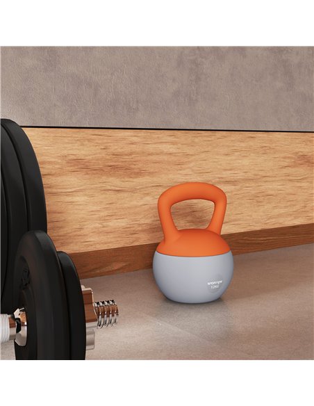 SPORTNOW 12KG Soft Kettlebell, Kettlebell with Non-Slip Handle for Home Gym, Weight Lifting, Strength Training, Orange/Grey - pic 160238 | FastDaddyshop