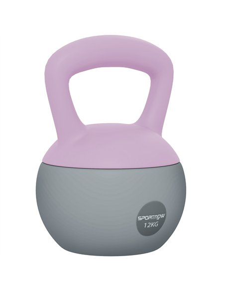 SPORTNOW 12KG Soft Kettlebell, Kettlebell with Non-Slip Handle for Home Gym, Weight Lifting, Strength Training, Purple/Grey - pic 160239 | FastDaddyshop