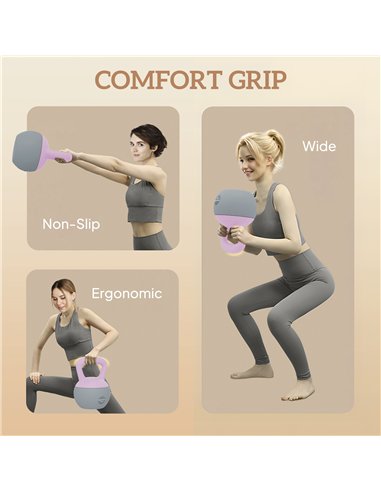 SPORTNOW 12KG Soft Kettlebell, Kettlebell with Non-Slip Handle for Home Gym, Weight Lifting, Strength Training, Purple/Grey